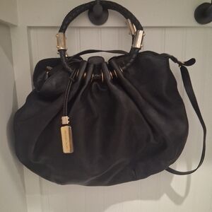 Michael Kors Black Hobo with Gold Details